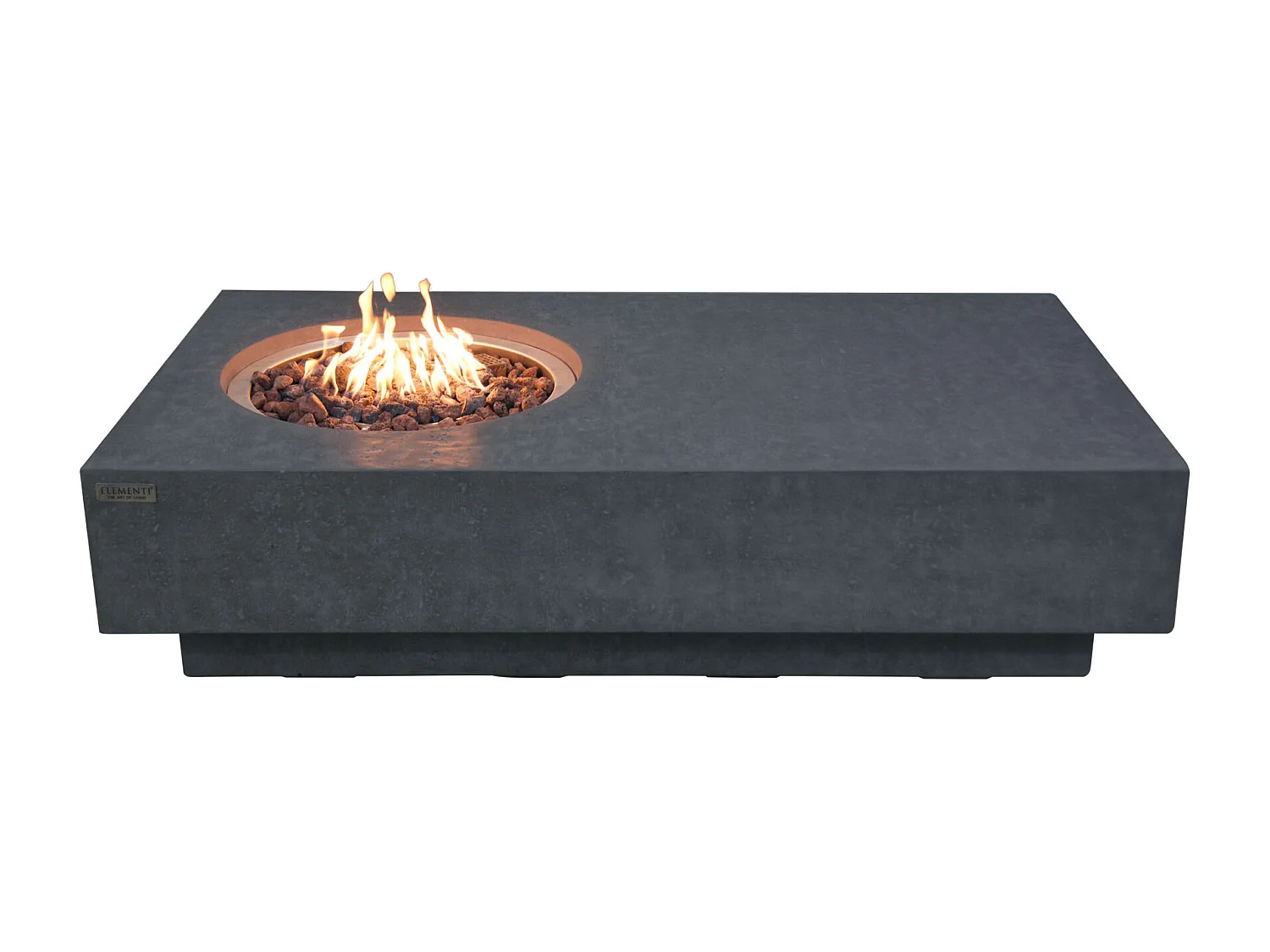 Table braséro à gaz Metropolis en béton fibré - 142x81x35 cm