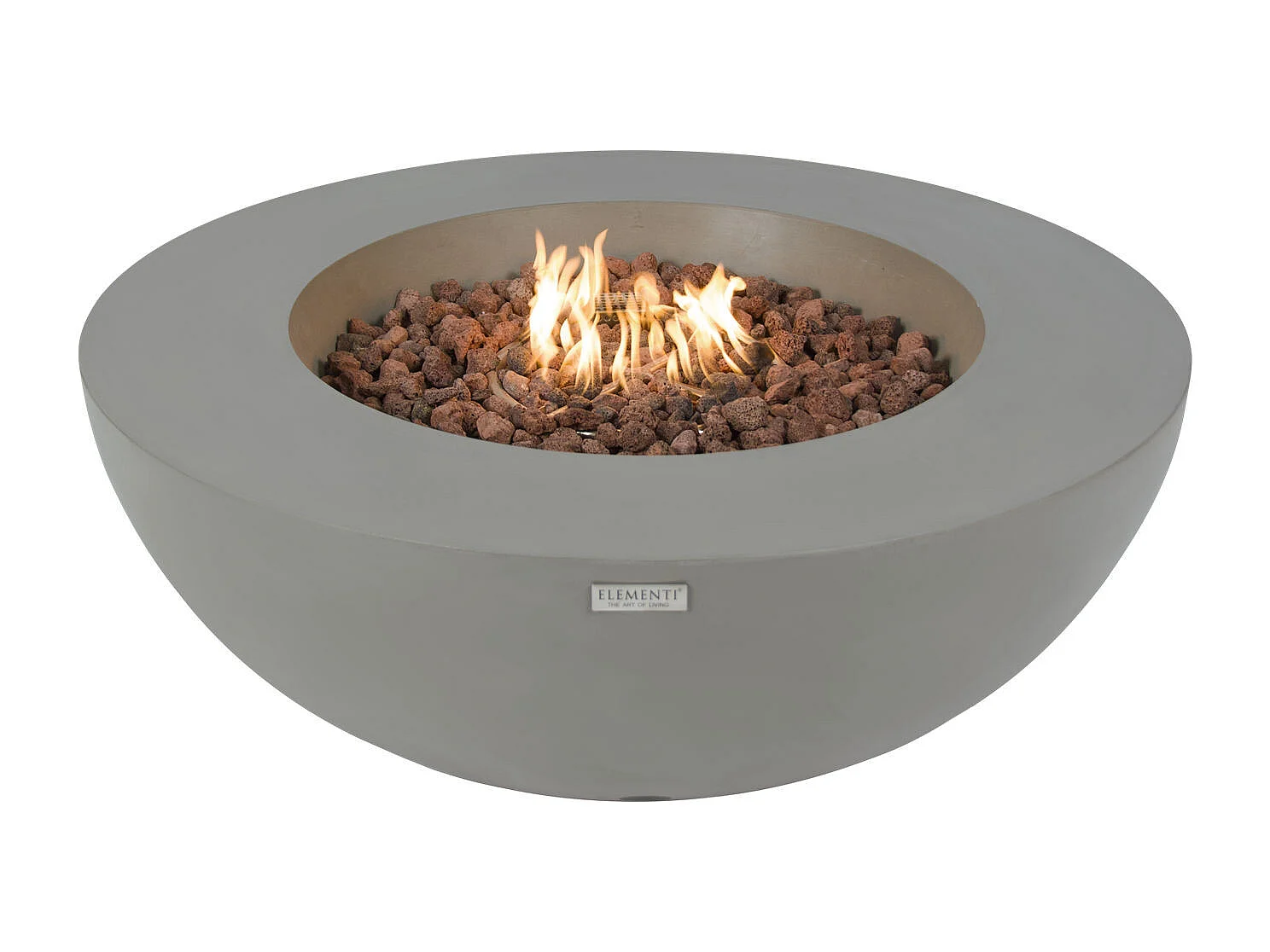 Table braséro à gaz LUNAR BOWL en béton fibré - 107x107x40 cm