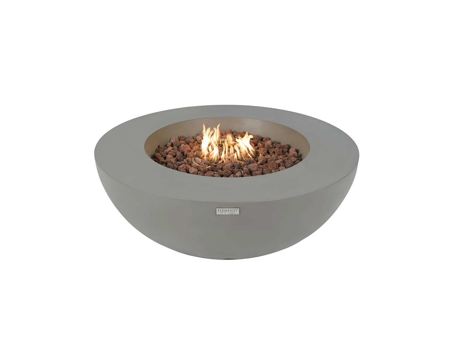 Table braséro à gaz LUNAR BOWL en béton fibré - 107x107x40 cm