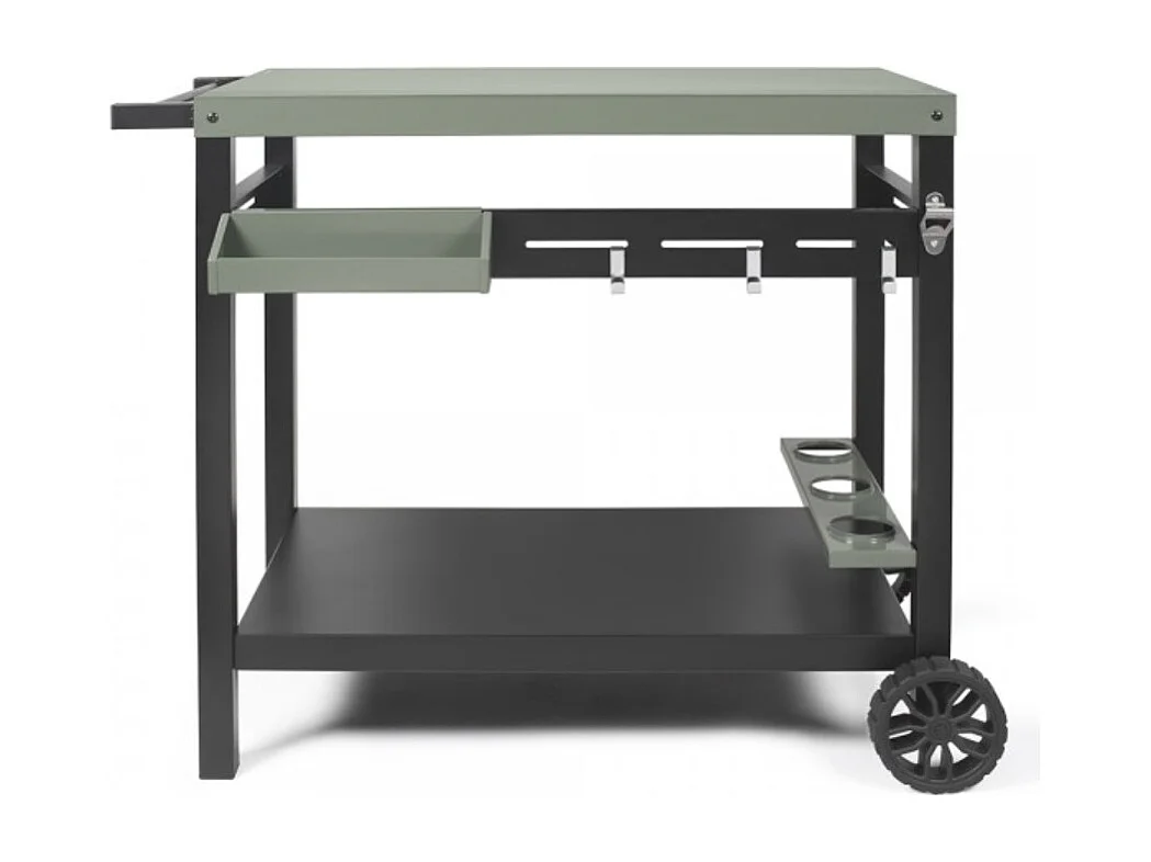 Wózek do planchy Livoo GS167V kaki 100,5x63x81 cm z miejscem do przechowywania, otwieraczem i kółkami