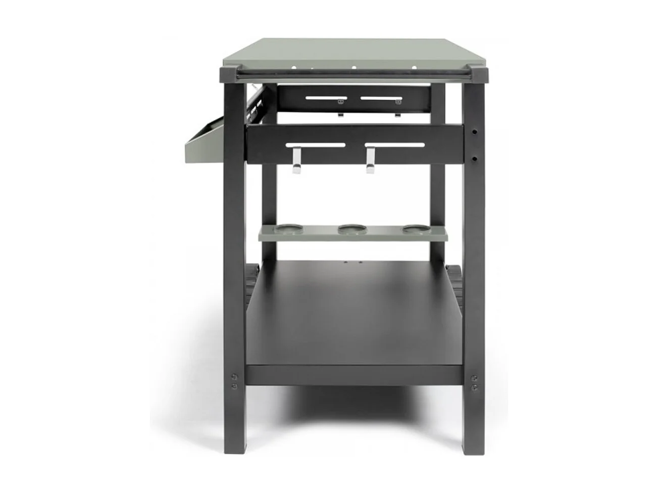 Wózek do planchy Livoo GS167V kaki 100,5x63x81 cm z miejscem do przechowywania, otwieraczem i kółkami