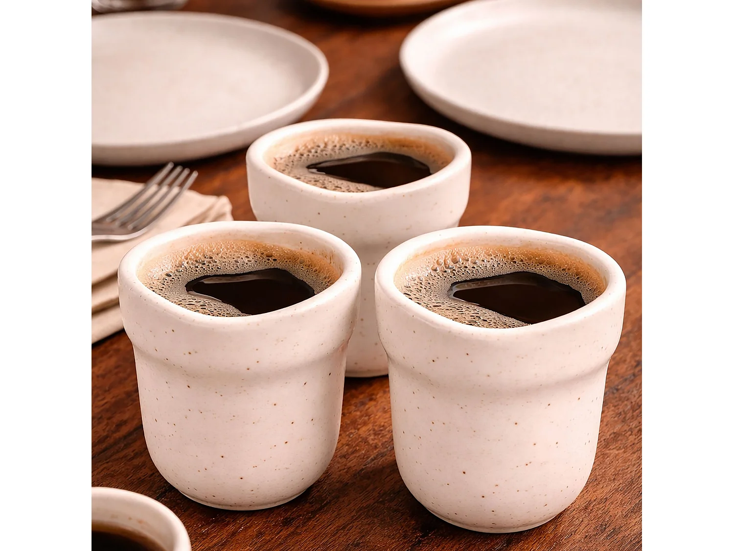 Ogo Living - Lot 6 Tasses Ora 16cl En Porcelaine Beige