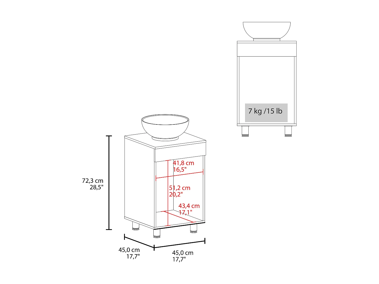 Loli mueble de baño con lavamanos integrado
