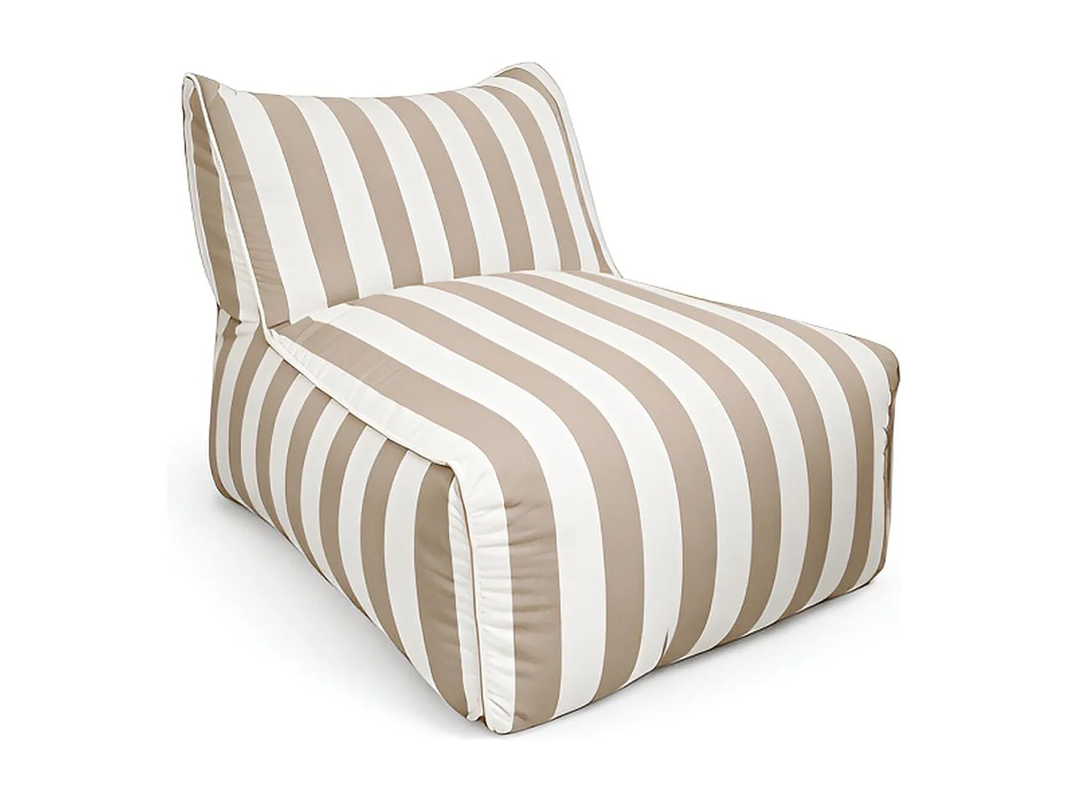 Now's Home - Fauteuil Extérieur Compresse Raye Taupe Et Blanc75x95x70cm Flavio