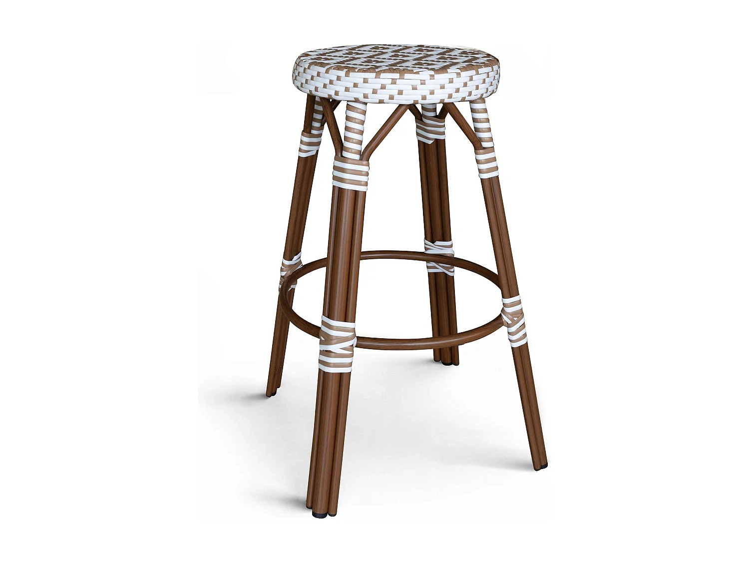 Now's Home - Tabouret Bar Exterieur Textilene Nois/alu Efet Rotin D46xht74cm Scala