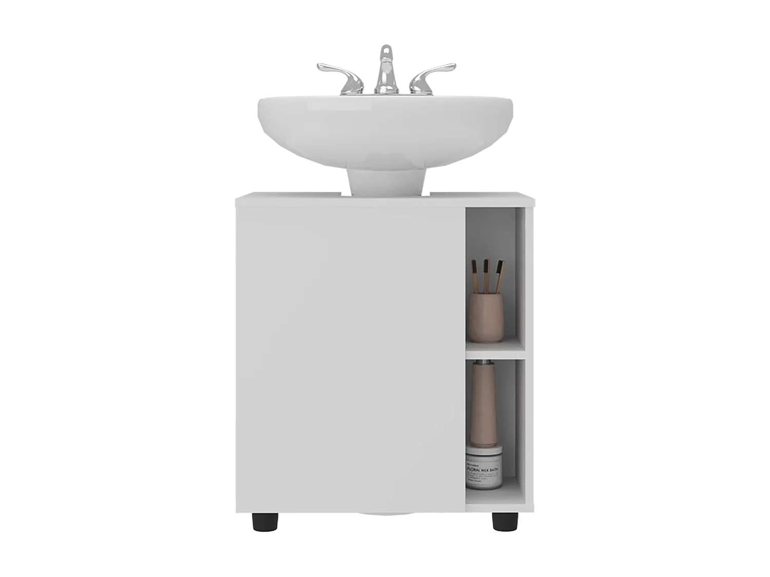 Parade armário para lavatório pedestal com porta e prateleiras