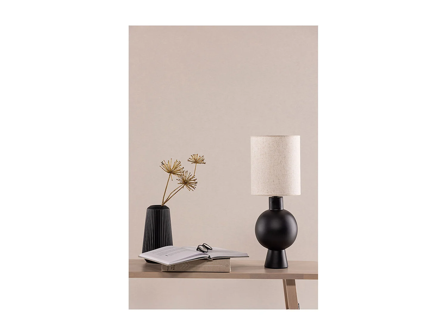 Mysterna éclairage lampe de table 21x21x55cm noir.