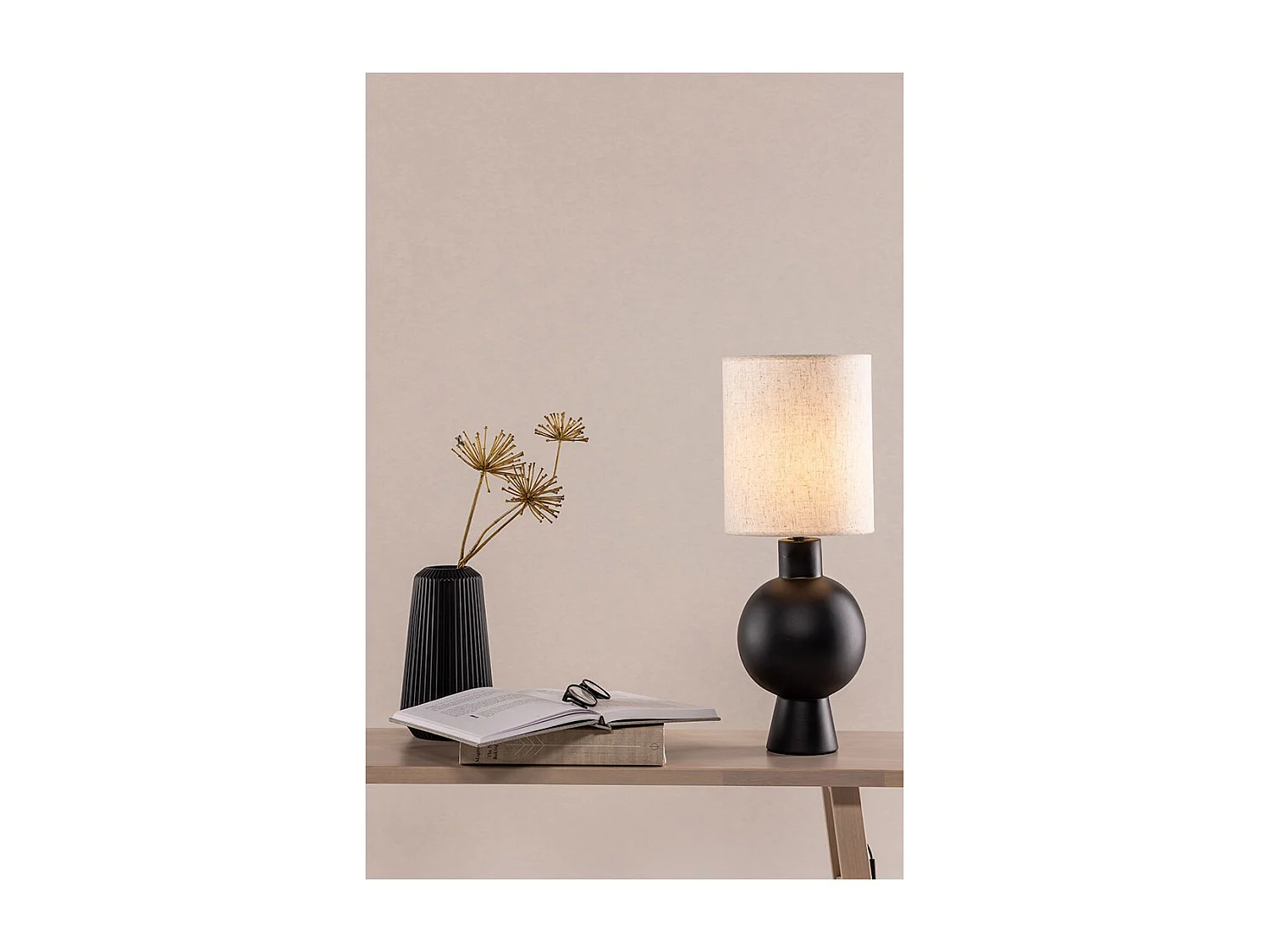 Mysterna éclairage lampe de table 21x21x55cm noir.