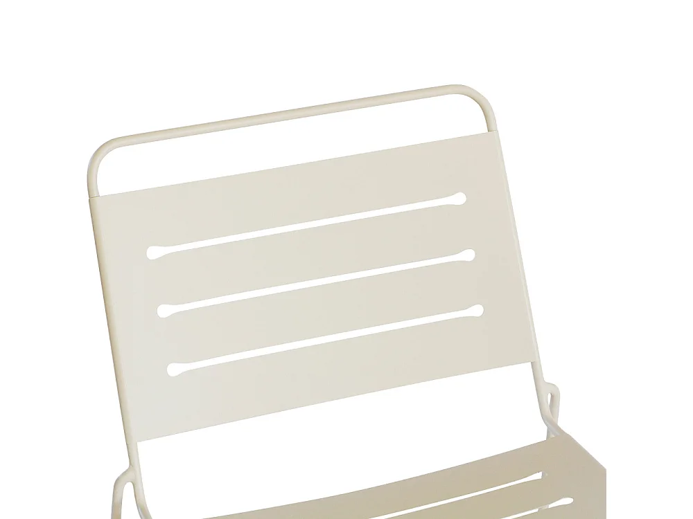 Solena - Salon de jardin 2 personnes en métal - Beige