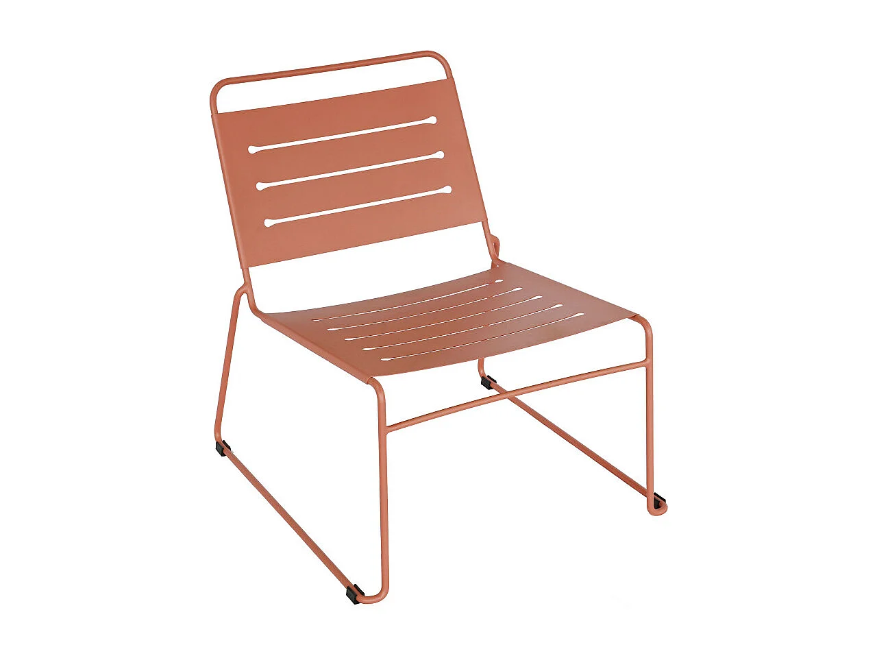 Solena - Salon de jardin 2 personnes en métal - Terracotta