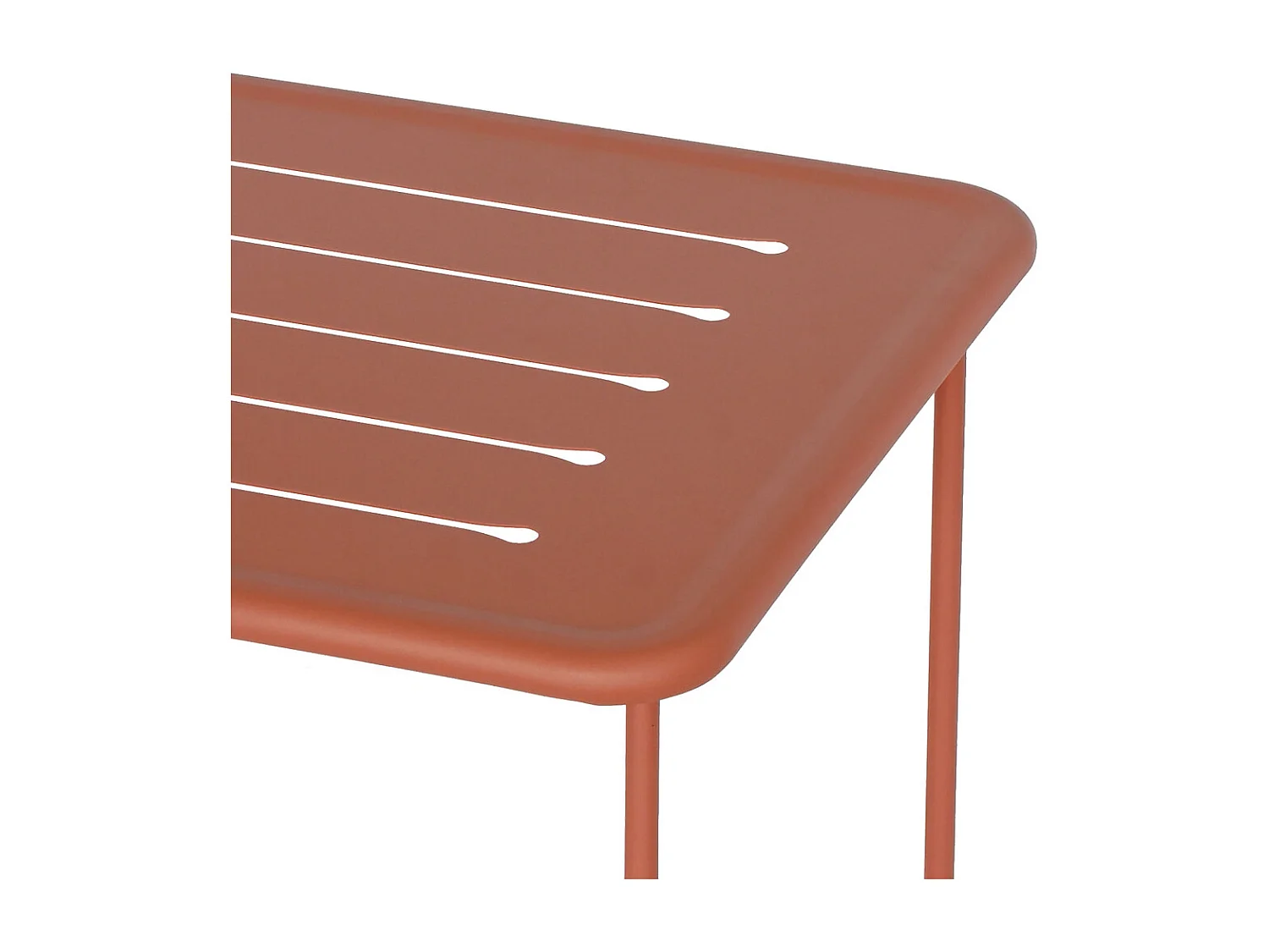 Solena - Salon de jardin 2 personnes en métal - Terracotta