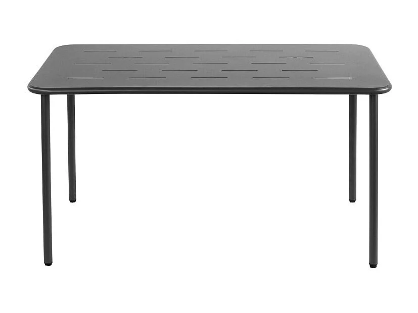 Zyra - Table à manger de jardin 4 personnes en métal - Gris foncé