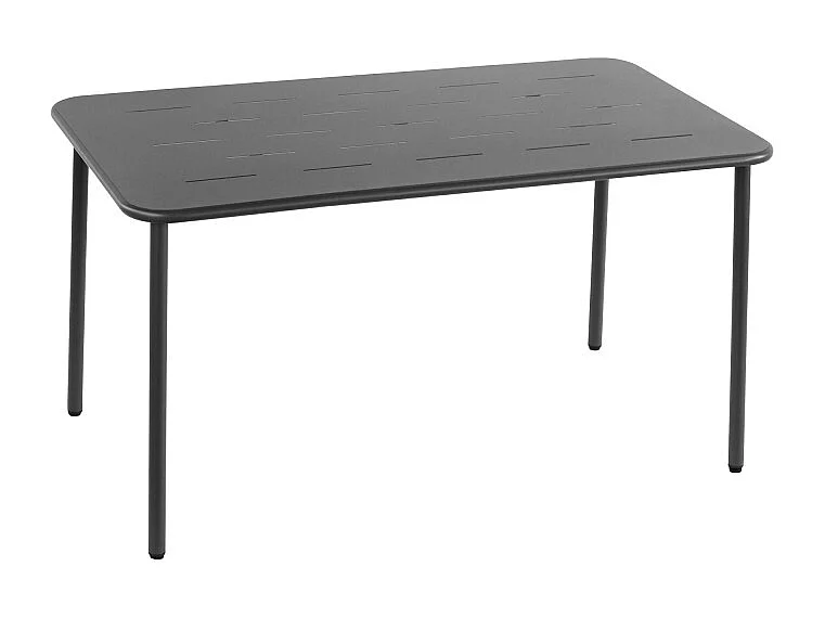 Zyra - Table à manger de jardin 4 personnes en métal - Gris foncé