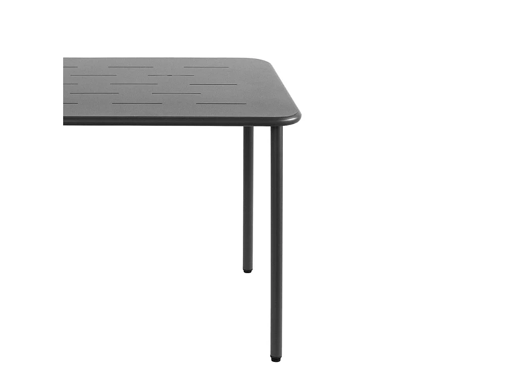 Zyra - Table à manger de jardin 4 personnes en métal - Gris foncé