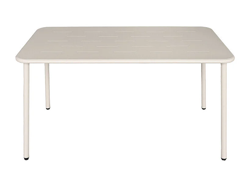 Zyra - Table à manger de jardin 4 personnes en métal - Beige