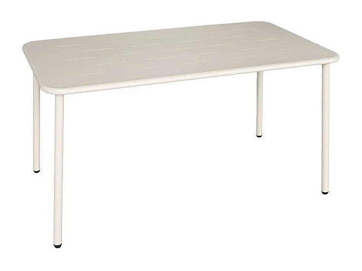 Zyra - Table à manger de jardin 4 personnes en métal - Beige