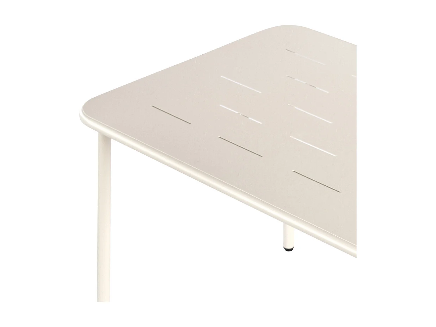 Zyra - Table à manger de jardin 4 personnes en métal - Beige