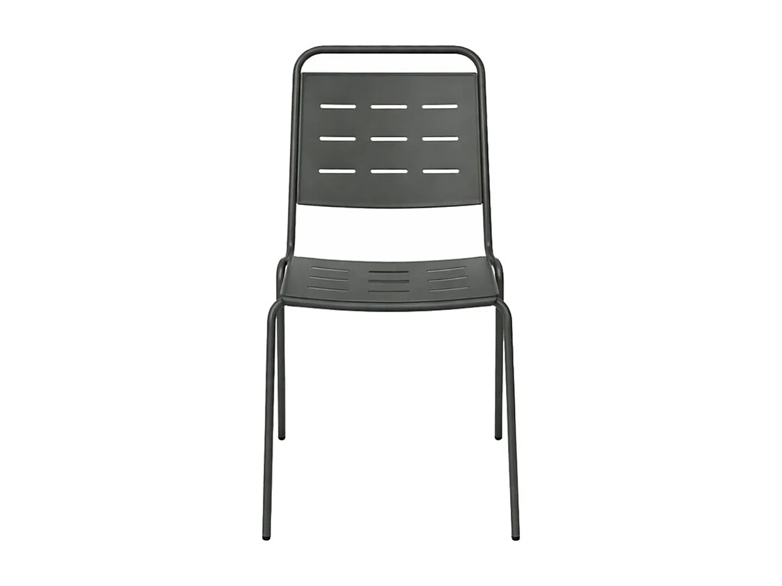 Aria - Lot de 4 chaises de jardin en métal - Gris foncé