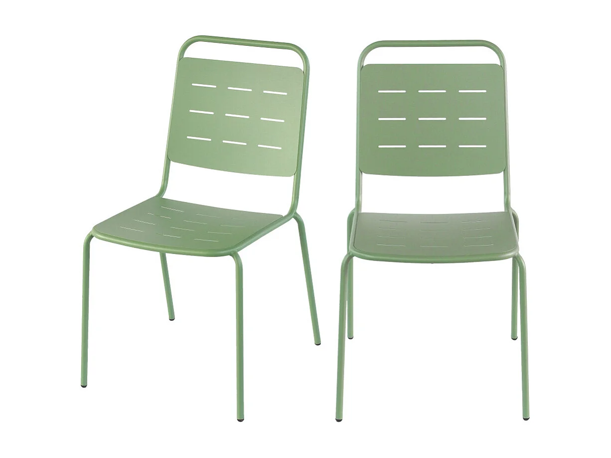 Aria - Lot de 4 chaises de jardin en métal - Vert