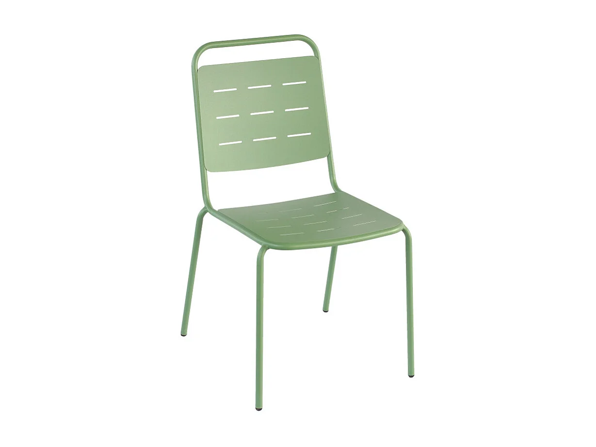 Aria - Lot de 4 chaises de jardin en métal - Vert