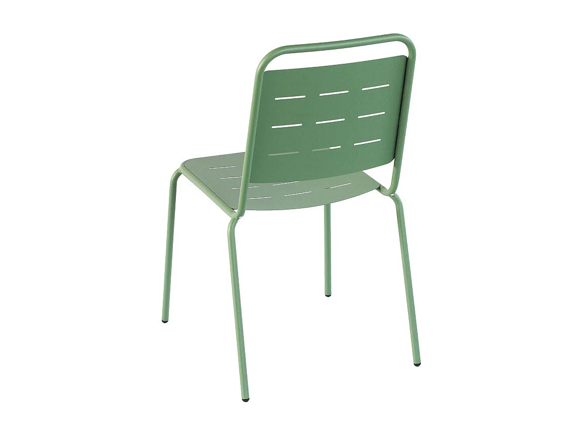 Aria - Lot de 4 chaises de jardin en métal - Vert