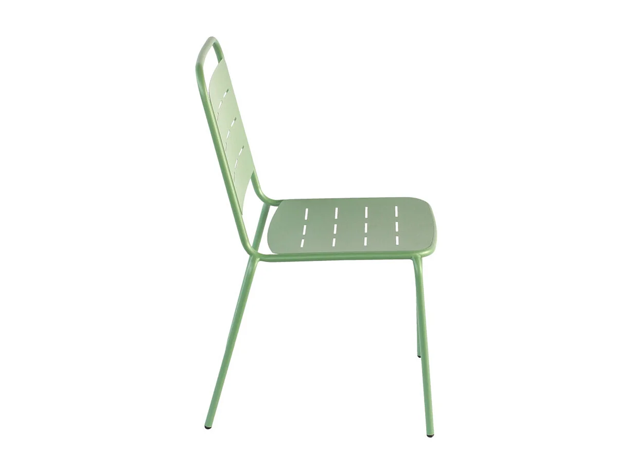 Aria - Lot de 4 chaises de jardin en métal - Vert