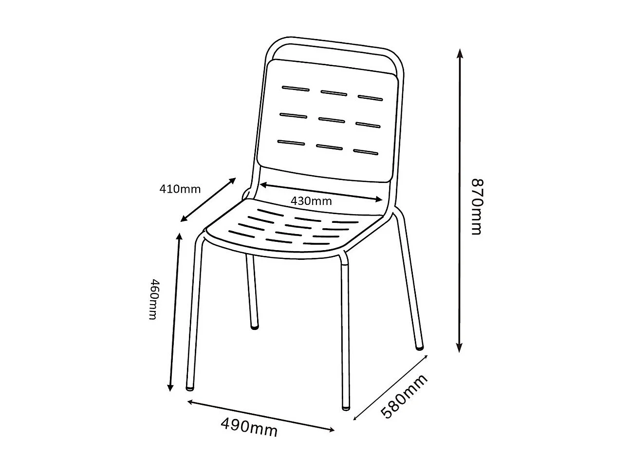 Aria - Lot de 4 chaises de jardin en métal - Vert