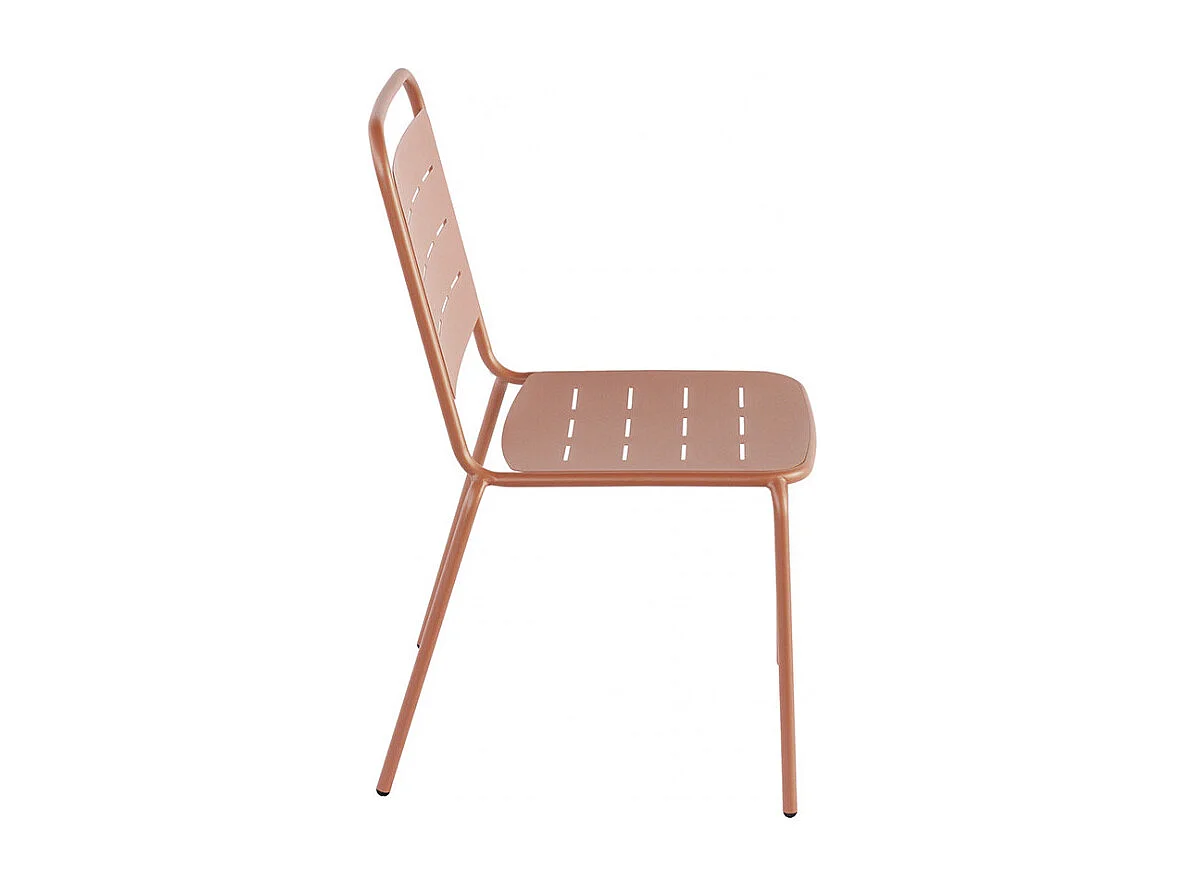 Aria - Lot de 4 chaises de jardin en métal - Terracotta