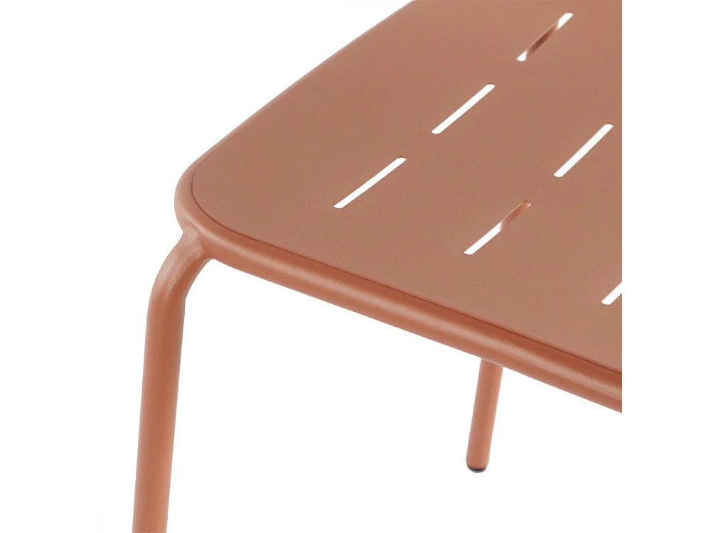 Aria - Lot de 4 chaises de jardin en métal - Terracotta