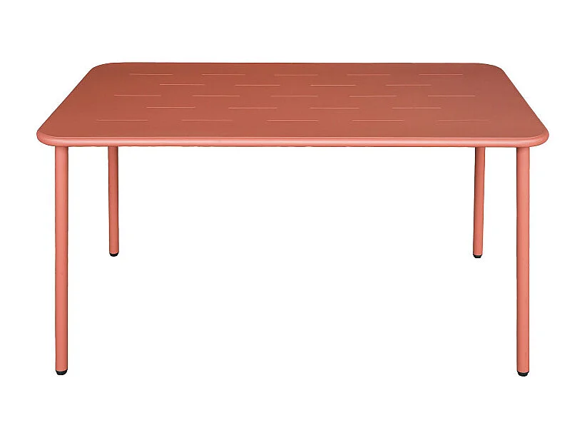 Zyra - Table à manger de jardin 4 personnes en métal - Terracotta
