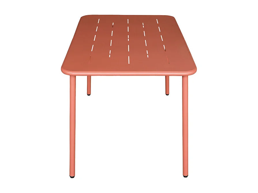 Zyra - Table à manger de jardin 4 personnes en métal - Terracotta