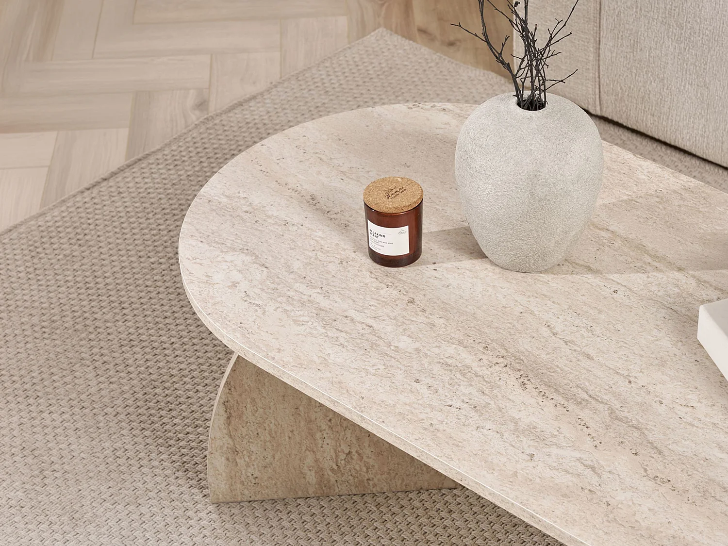 Table basse - Effet travertin beige - JORELA