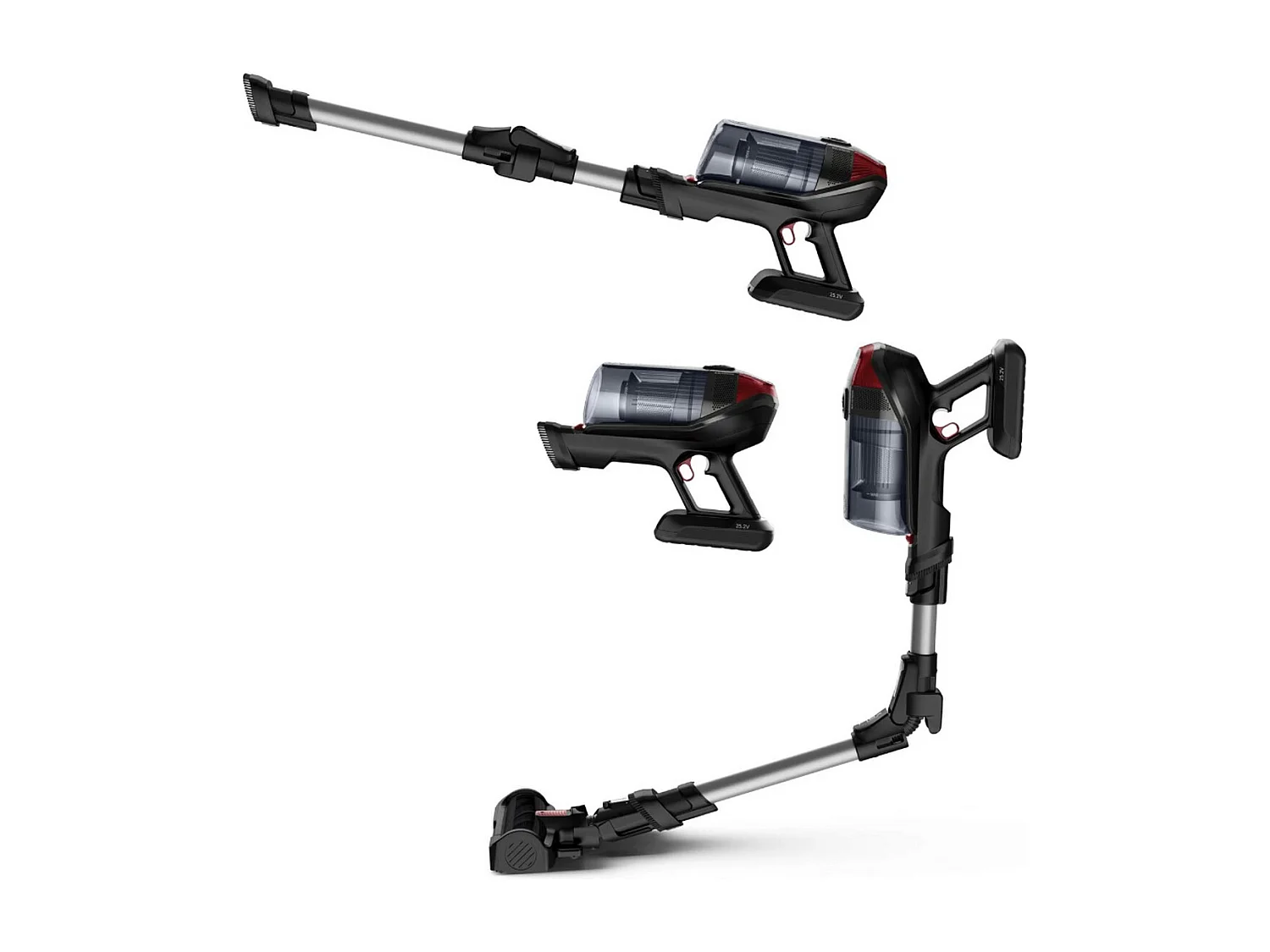 Rowenta Aspirateur balai rechargeable 25.2v x-force flex auto noir et rouge - RH98A7WO