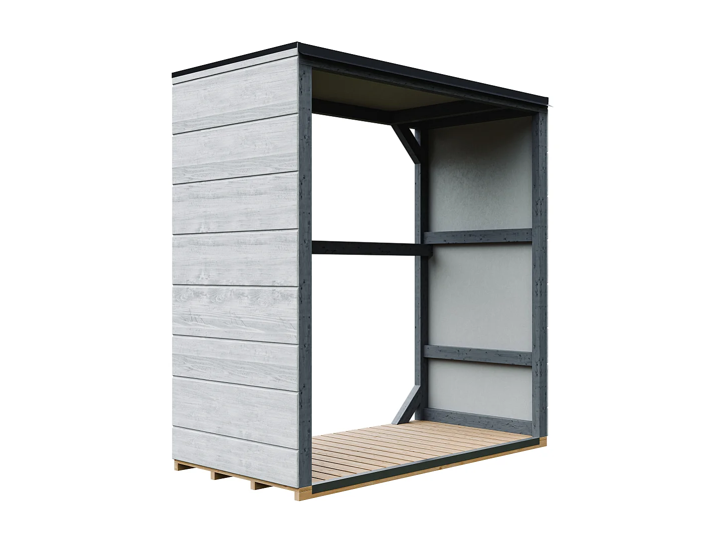 Abri à bûches extérieur - 1,14 m²  75 x 153 x H159 cm - M980-1-TUNDRA CAVERN