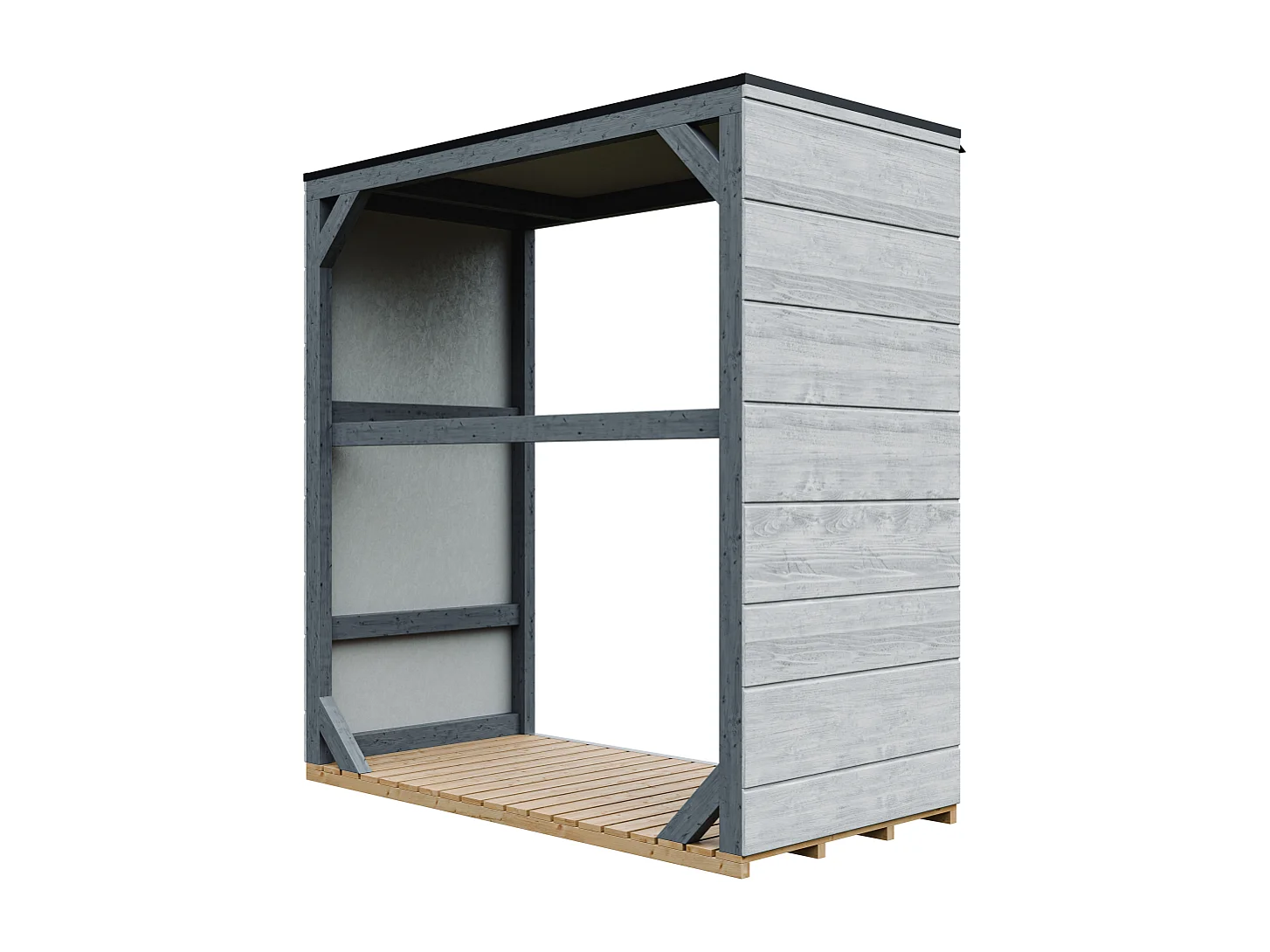 Abri à bûches extérieur - 1,14 m²  75 x 153 x H159 cm - M980-1-TUNDRA CAVERN