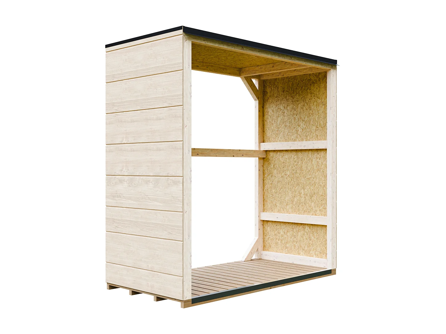 Abri à bûches extérieur - 1,14 m²  75 x 153 x H159 cm - M980-1