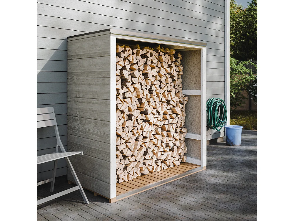 Abri à bûches extérieur - 1,14 m²  75 x 153 x H159 cm - M980-1