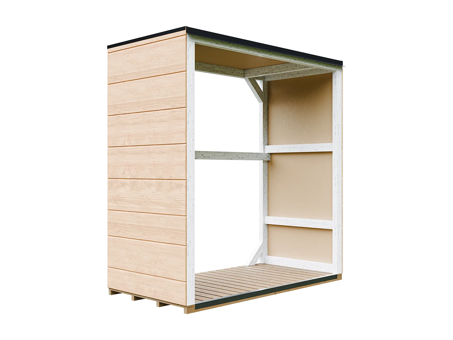 Abri à bûches extérieur - 1,14 m²  75 x 153 x H159 cm -  M980-1-HARVEST HONEY