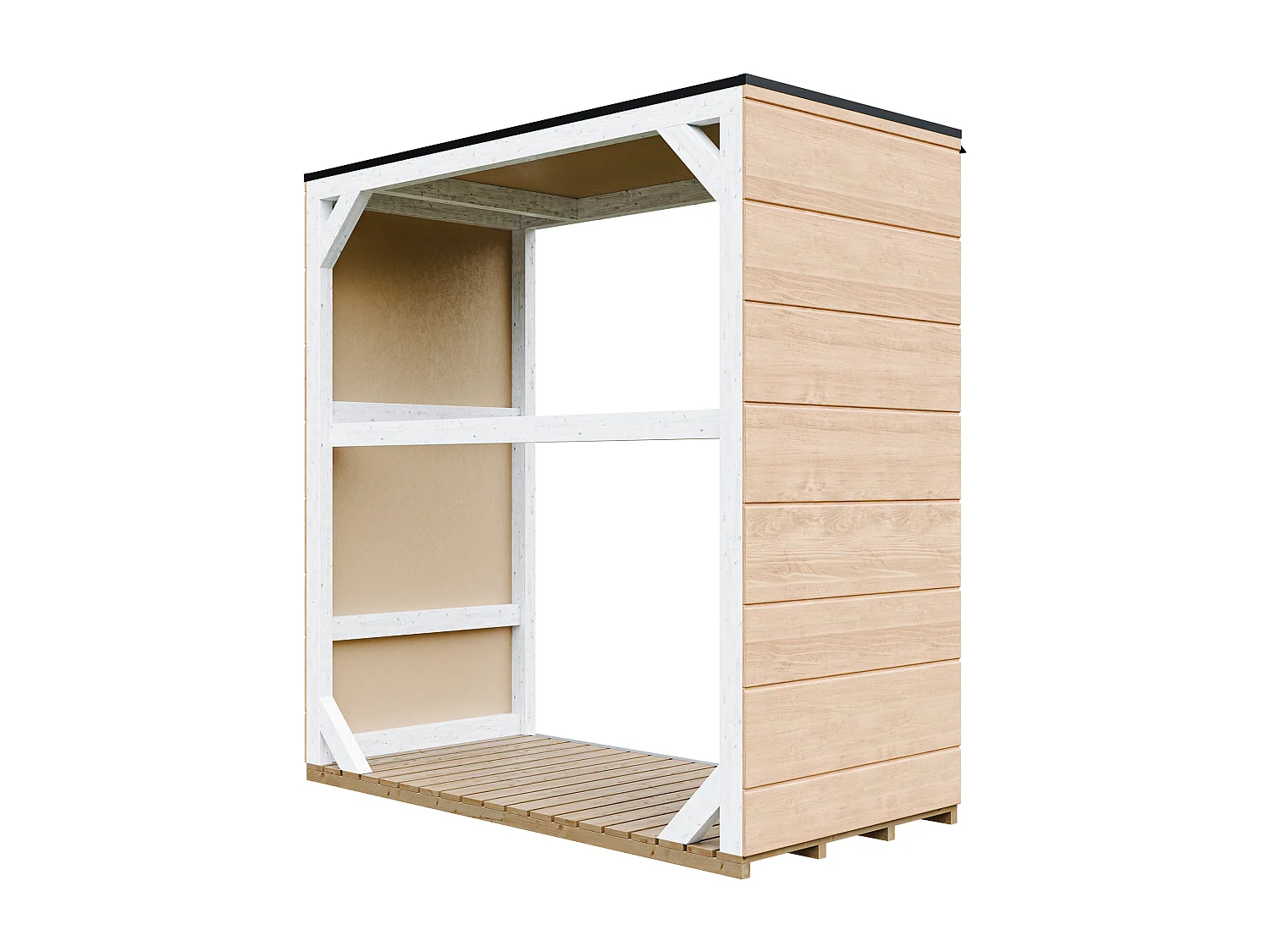 Abri à bûches extérieur - 1,14 m²  75 x 153 x H159 cm -  M980-1-HARVEST HONEY