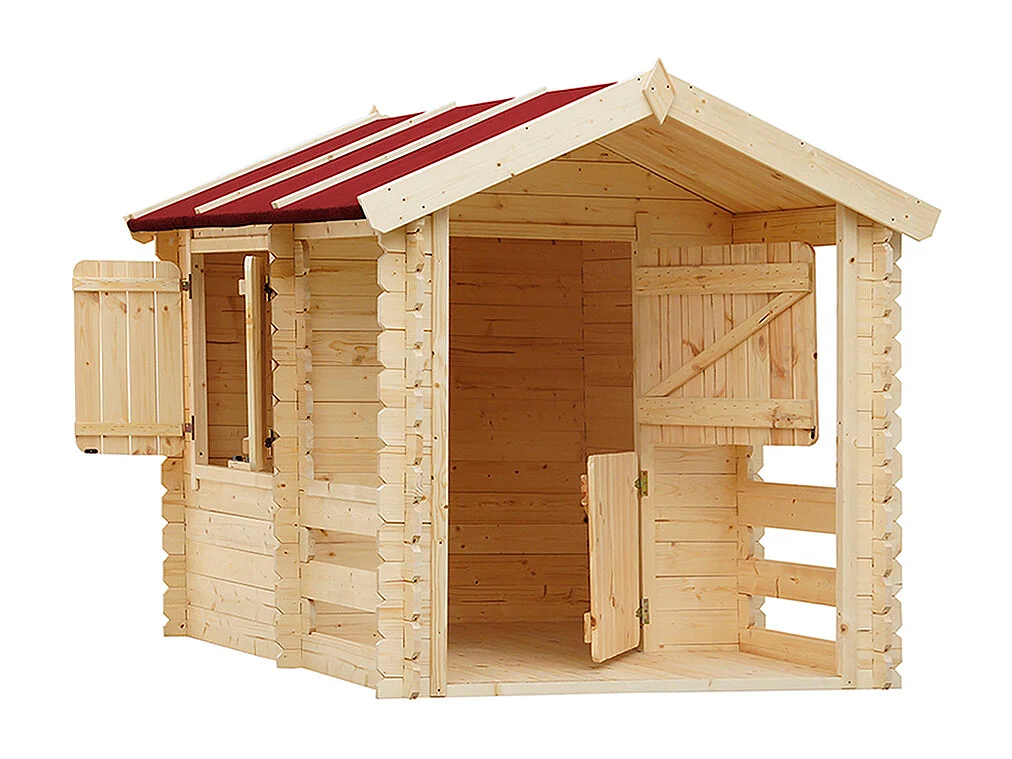 Kinderspielhaus aus holz - B146xL181xH145 cm / 1.1m² - M501