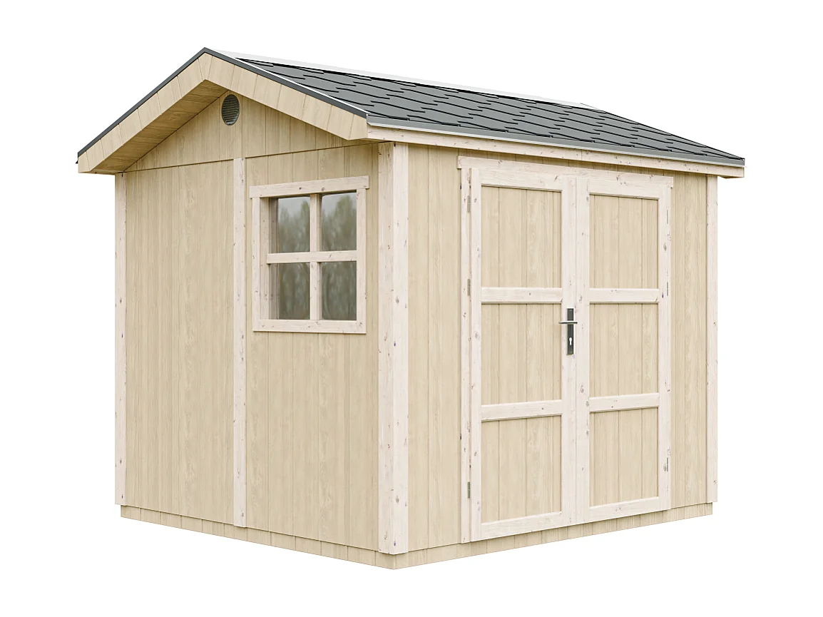 Casetta da giardino di qualità premium con pavimento e tegole bituminose - 5.9 m² / H252x250x294 cm - M913A