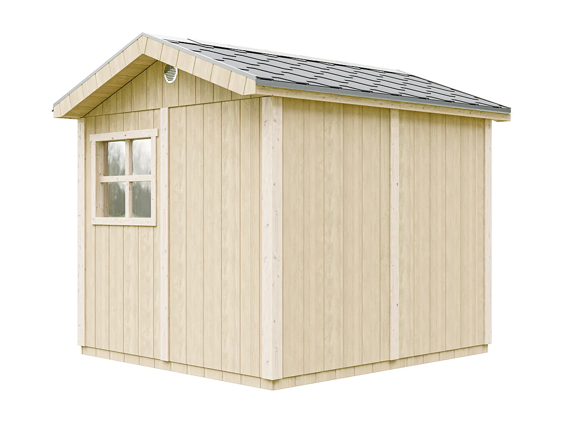 Casetta da giardino di qualità premium con pavimento e tegole bituminose - 5.9 m² / H252x250x294 cm - M913A