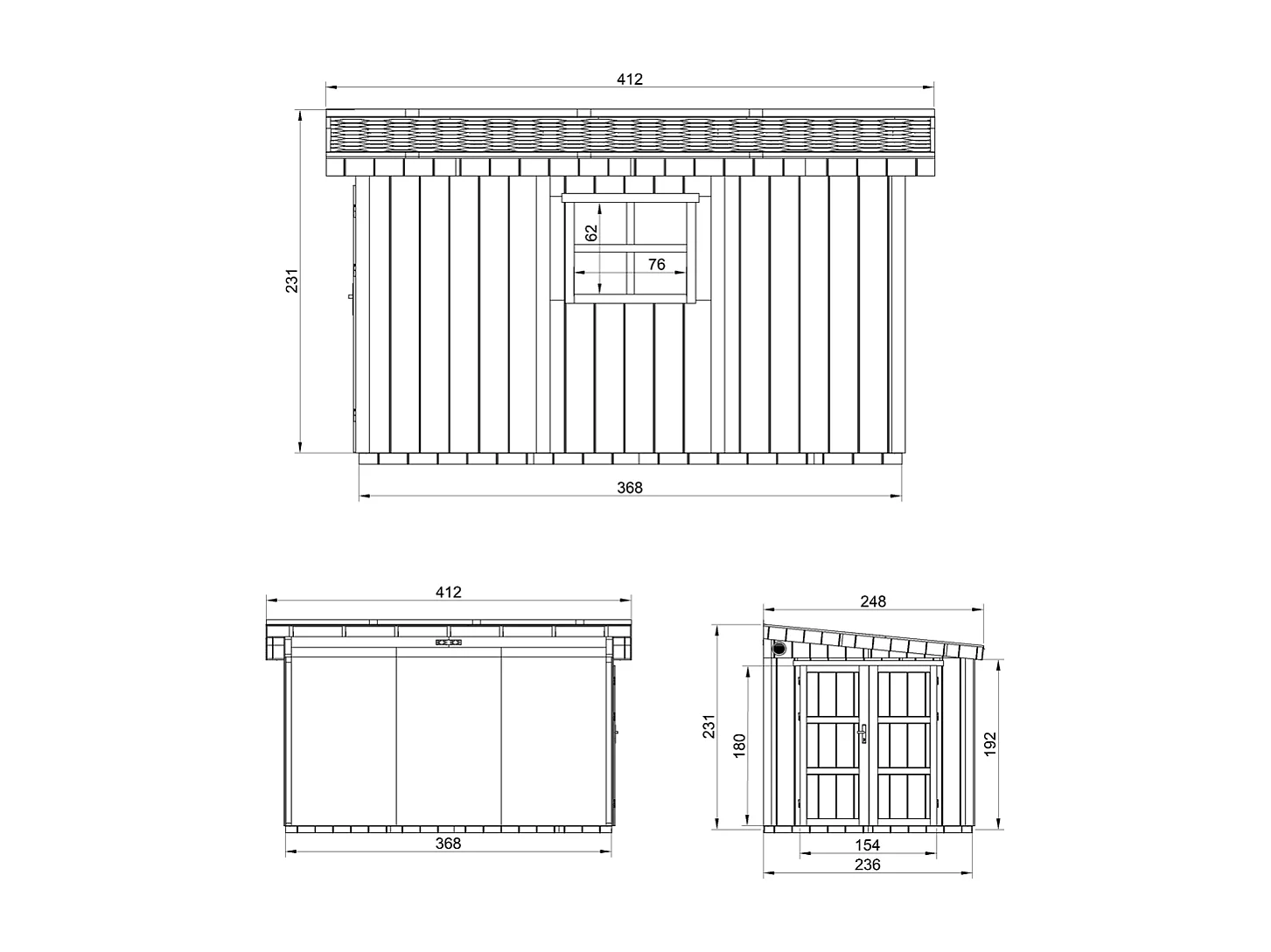 Gartenhaus premium qualität - 8.68 m² / H231x248x412 cm - M939-TERRA BROWN