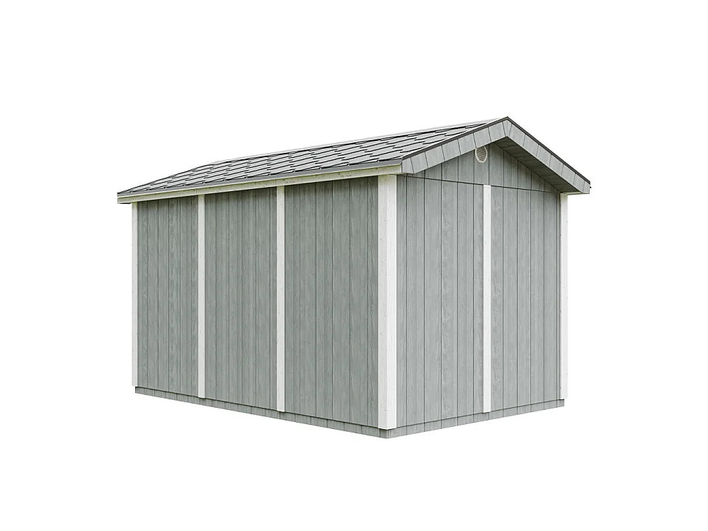 Abri de jardin qualité premium - 8,68 m² H252x250x412 cm - avec un sol et des bardeaux bitumineux - M914A-CAVERN STEEL