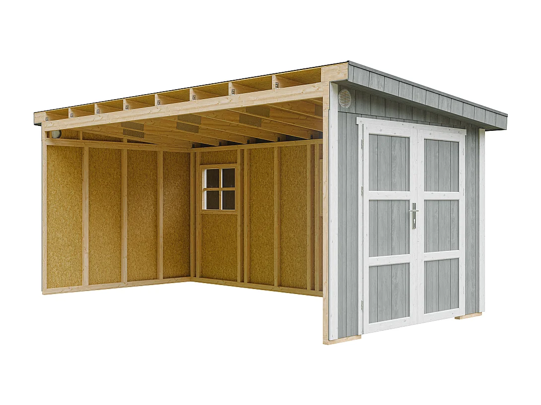 Tuinhuis premium kwaliteit zonder vloer en zijwand - 11.47 m² / H231x248x530 cm - M940B-CAVERN STEEL