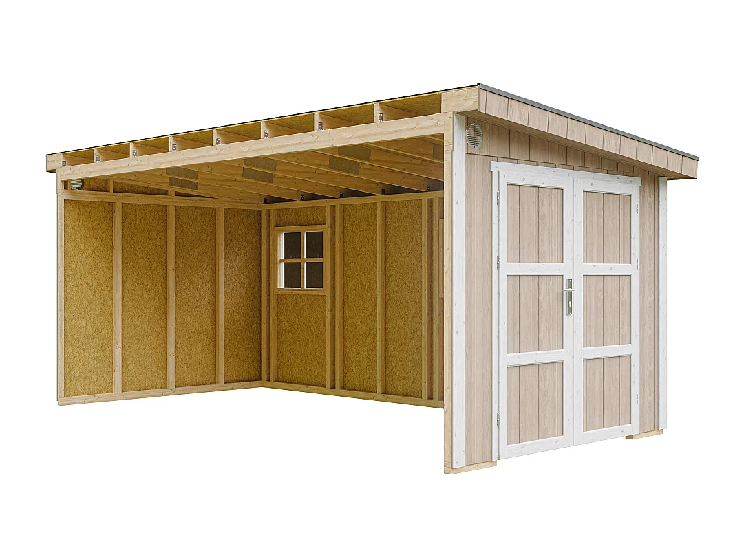 Tuinhuis premium kwaliteit zonder vloer en zijwand - 11.47 m² / H231x248x530 cm - M940B-TERRA BROWN