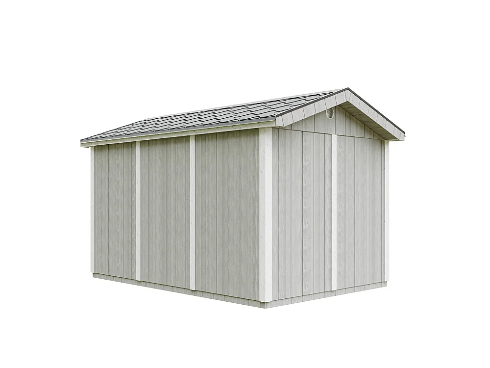 Abri de jardin qualité premium - 8,68 m² - H252x250x412 cm - avec un sol et des bardeaux bitumineux - M914A-TUNDRA GREY