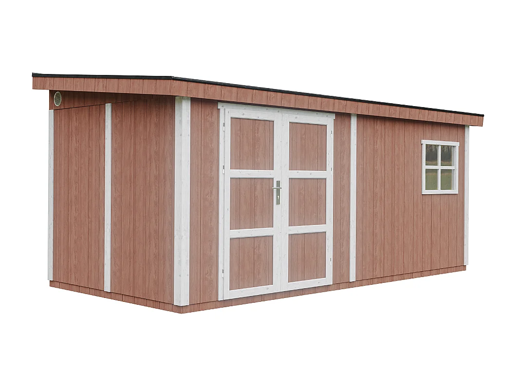 Casetta da giardino di qualità premium - 11.47 m² / H231x248x530 cm - M940-REDWOOD RED