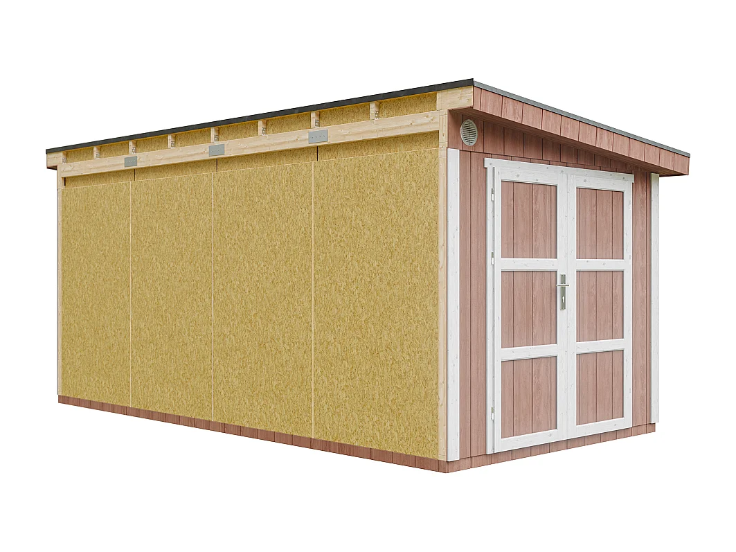 Casetta da giardino di qualità premium - 11.47 m² / H231x248x530 cm - M940-REDWOOD RED