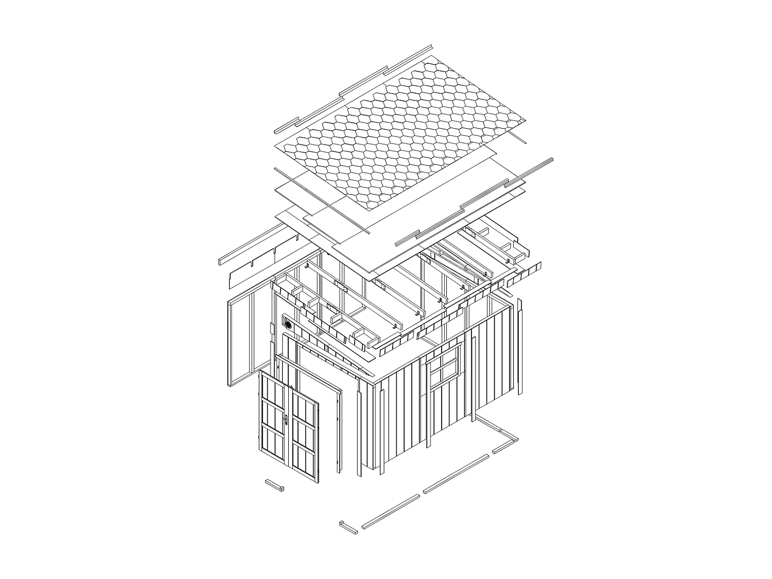 Gartenhaus premium qualität - 8.68 m² / H231x248x412 cm - M939-CAVERN STEEL